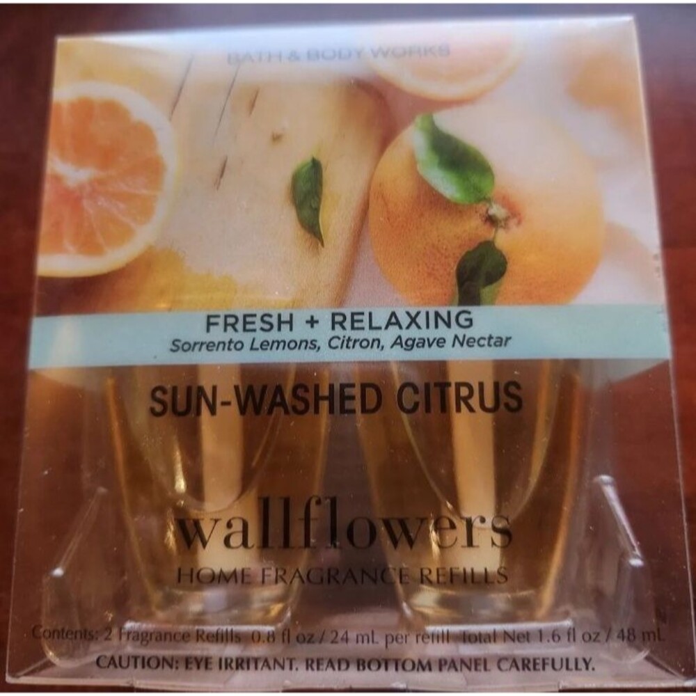 Bath and Body Works Wallflowers Lot of 2 Bulbs Sun Washed Citrus Refills